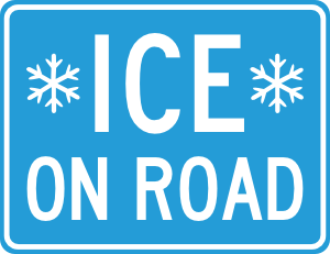 Ice on Road Sign