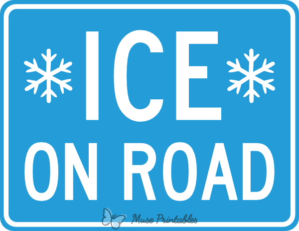 Ice on Road Sign