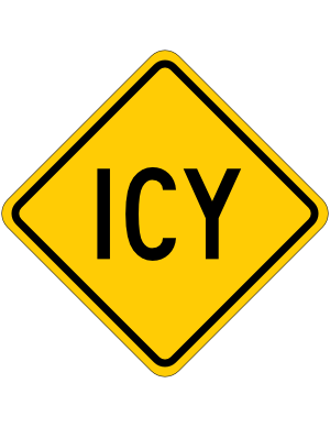 Icy Road Sign