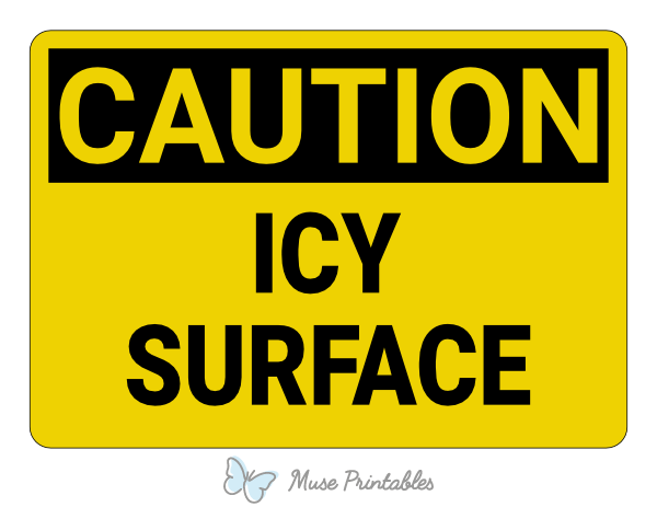 Icy Surface Caution Sign