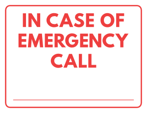 In Case of Emergency Call Sign