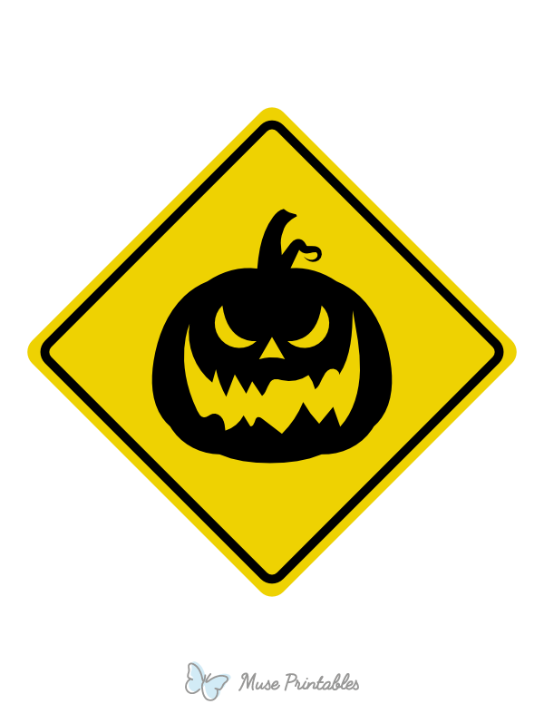 Jack-o'-lantern Crossing Sign