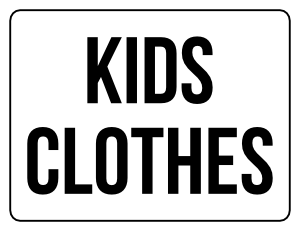 Kids Clothes Yard Sale Sign