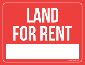 Land For Rent Sign