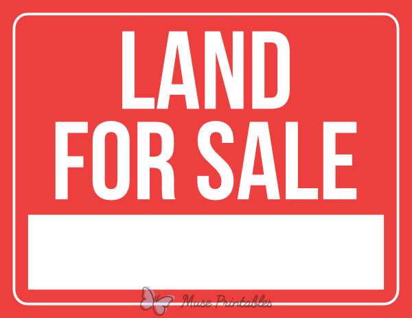 Printable Land For Sale Sign