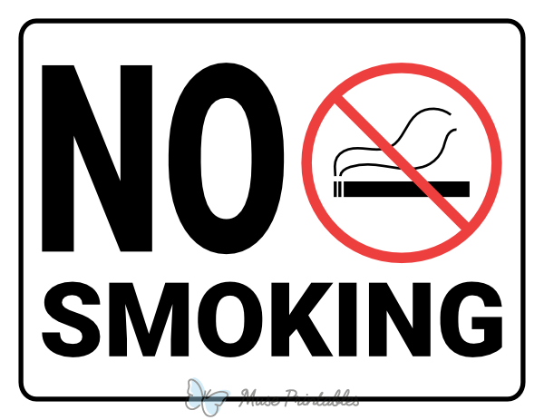 Printable Landscape No Smoking Sign