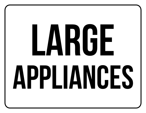 Large Appliances Yard Sale Sign
