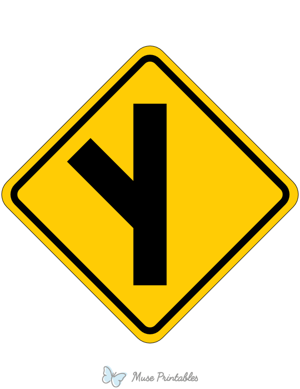 Left Diagonal Side Road Sign