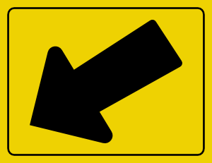 Left Down Arrow Sign