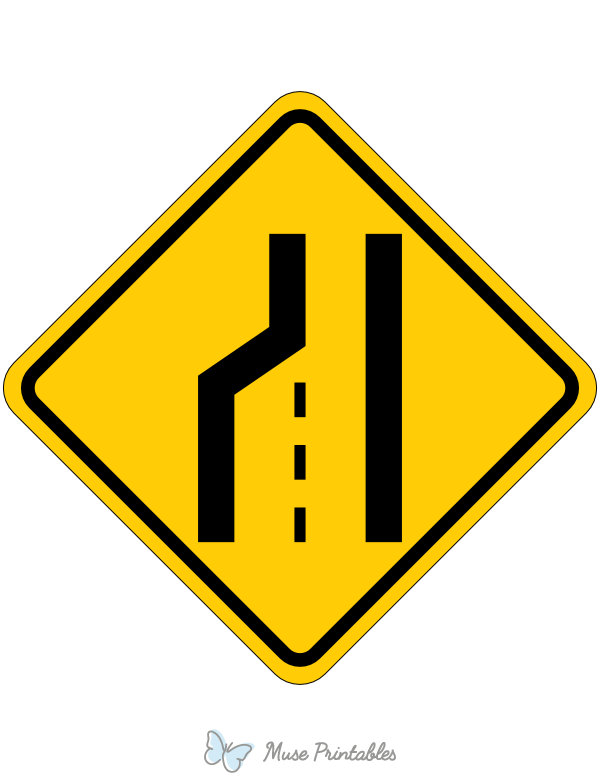 Left Lane Ends Sign