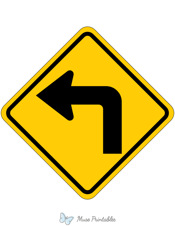Printable Left Turn Sign