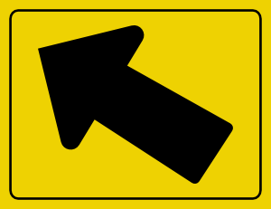 Left Up Arrow Sign
