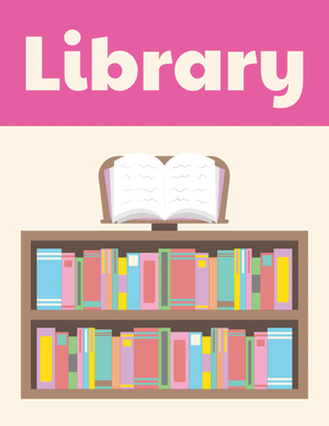 Library Classroom Center Sign