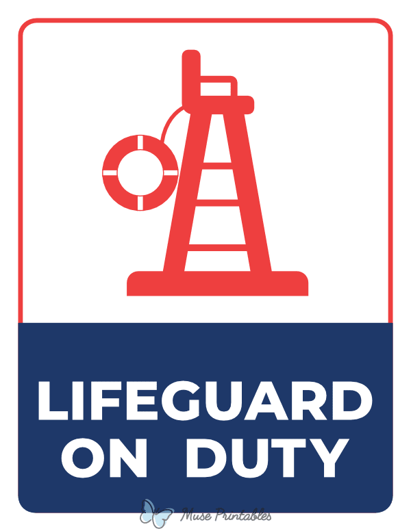 Lifeguard on Duty Sign