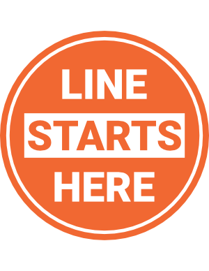 Line Starts Here Sign