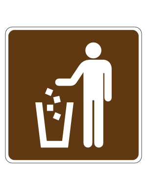 Litter Receptacle Campground Sign