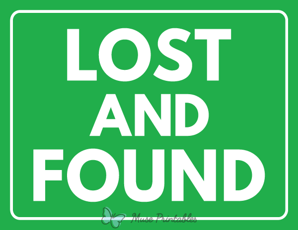 Printable Lost and Found Sign