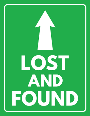 Lost and Found Up Arrow Sign