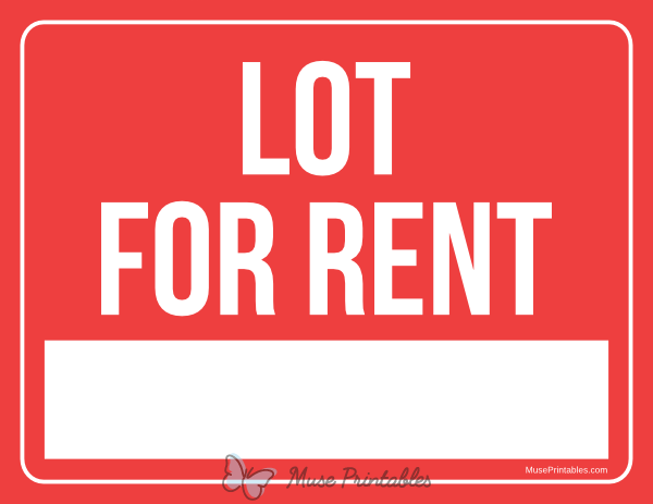 Lot For Rent Sign