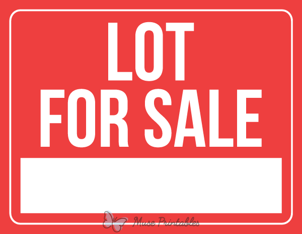 Lot For Sale Sign