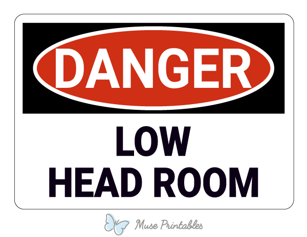 Low Head Room Danger Sign
