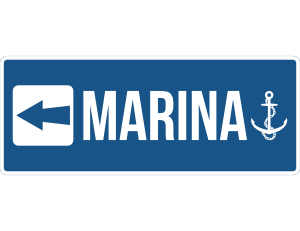 Marina Left Arrow Sign