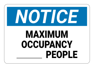 Maximum Occupancy Notice Sign