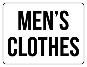 Men's Clothes Yard Sale Sign