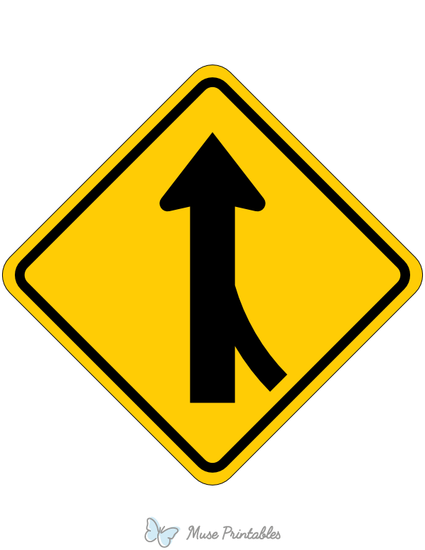Merge Ahead Sign