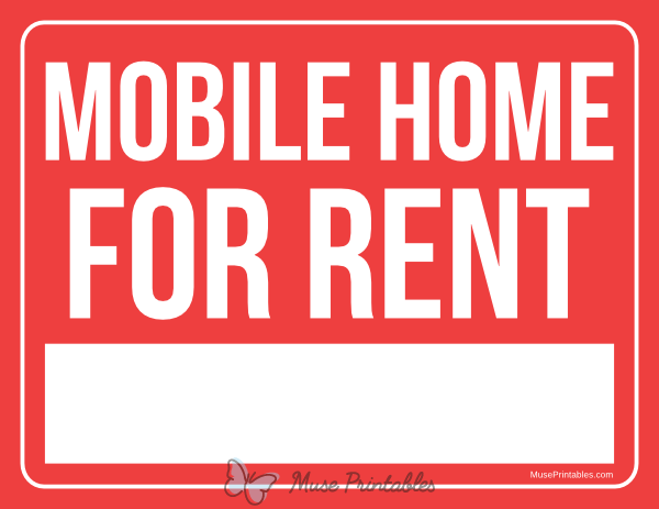 Mobile Home For Rent Sign