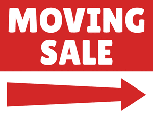 Moving Sale Right Arrow Sign