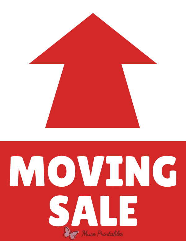 Moving Sale Up Arrow Sign