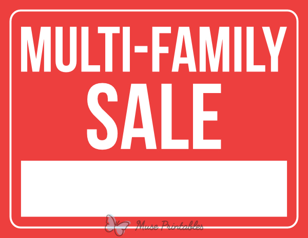 Multi Family Sale Sign