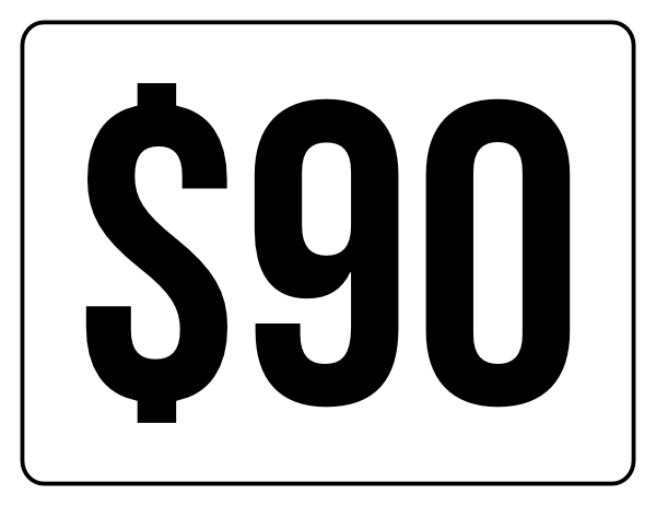 Ninety Dollars Yard Sale Sign