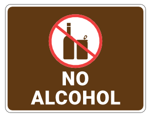 No Alcohol Campground Sign