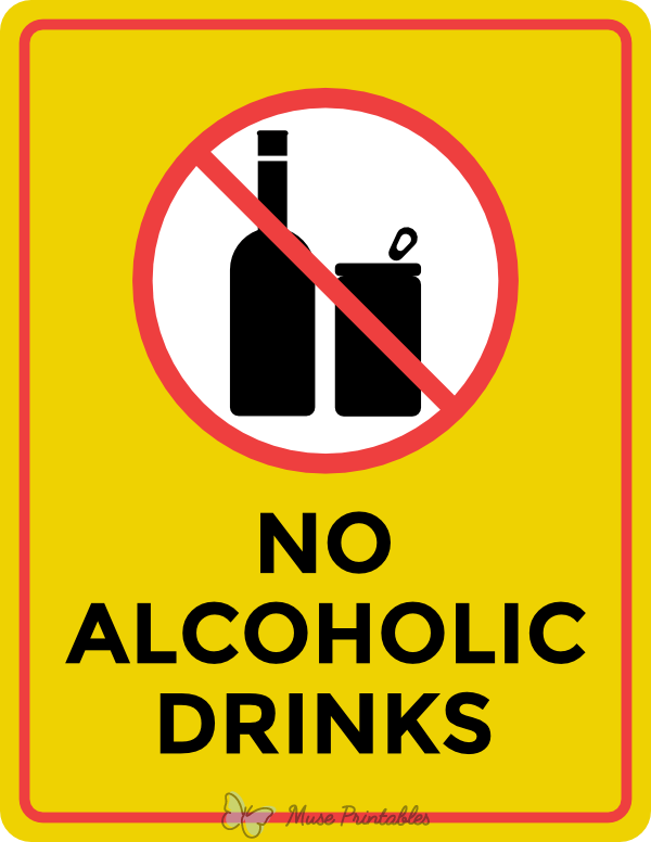 No Alcoholic Drinks Sign