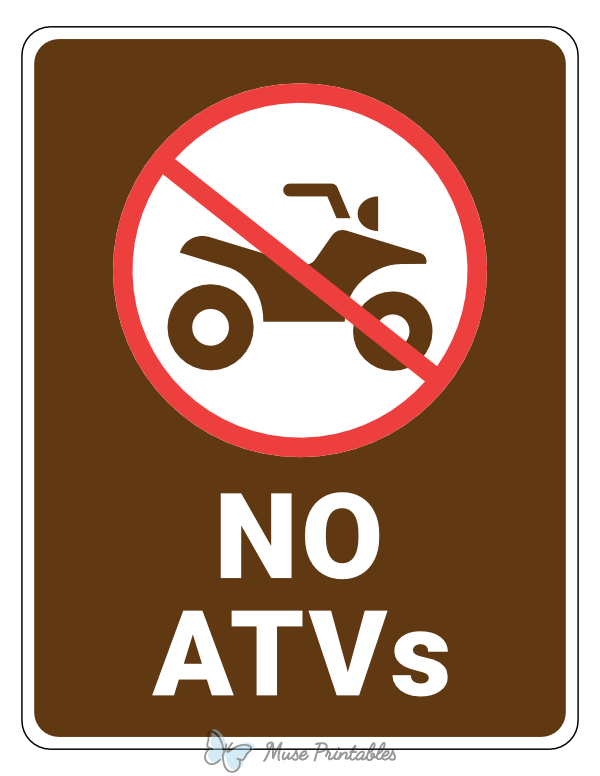 No Atvs Campground Sign
