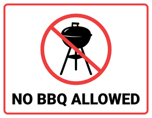 No BBQ Allowed Sign