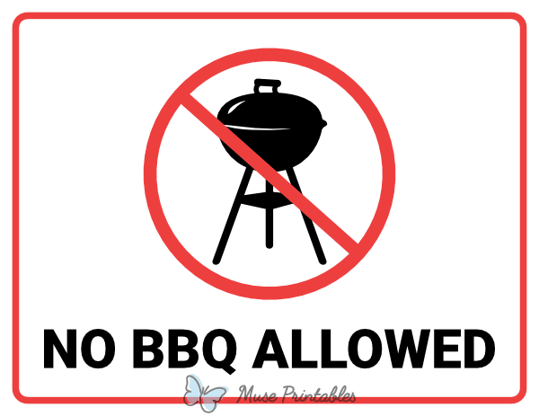 No BBQ Allowed Sign