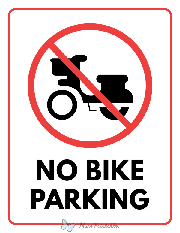 No Bike Parking Sign