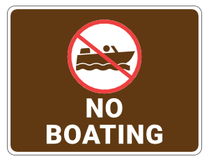 No Boating Campground Sign