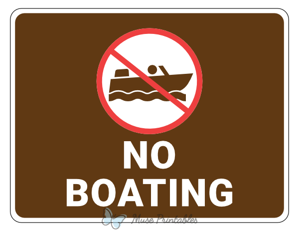 No Boating Campground Sign
