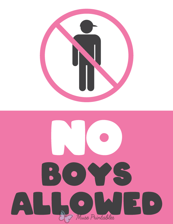 Printable Girls Only No Boys Allowed Sign 48 OFF