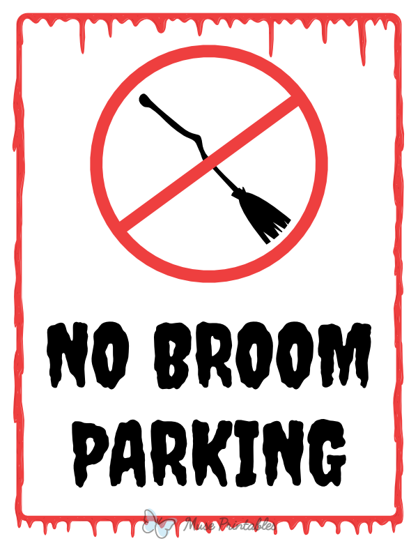 No Broom Parking Sign