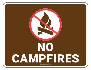 No Campfires Campground Sign