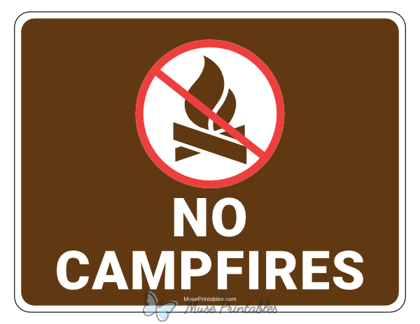 No Campfires Campground Sign