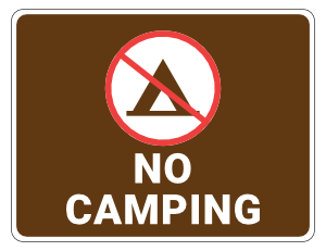 No Camping Campground Sign