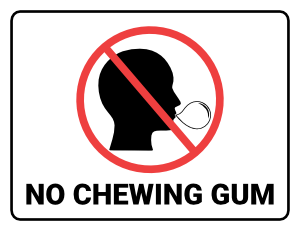 No Chewing Gum Sign