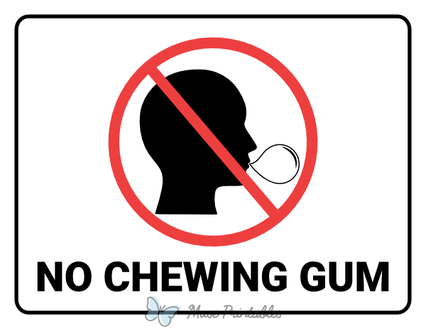 Printable No Chewing Gum Sign