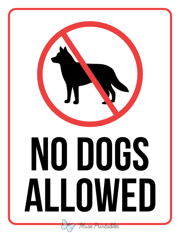 Printable No Dogs Allowed Sign